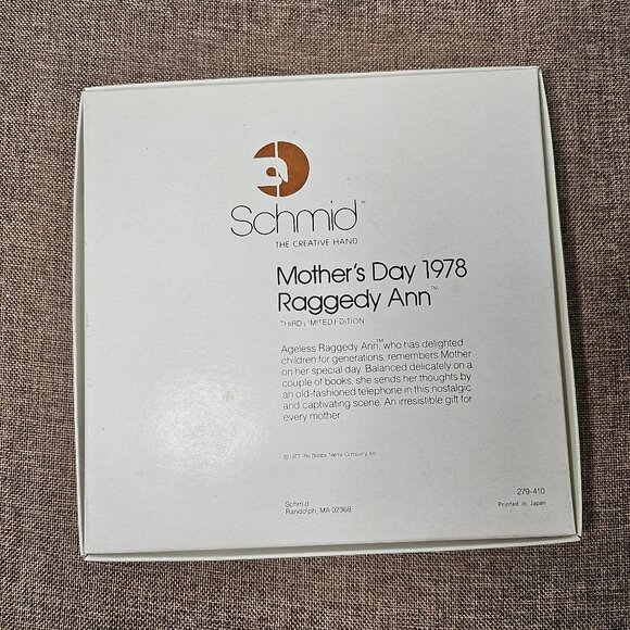 Raggedy Ann 1978 Mother's Day Collector Plate In Box Schmid 3rd Edition - Picture 11 of 11